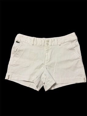 Lacoste White Women's Cotton strechy low waist shorts size 38 like new